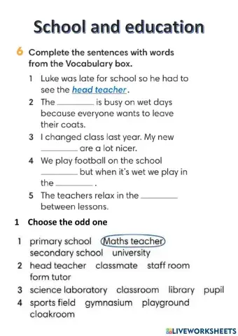 Wider World 2 - Uni 7.5 - School and education (vocabulary)