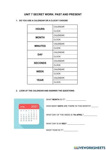 Measuring time. past and present