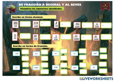 Mate-t5-paso de fracción a decimal y al revés