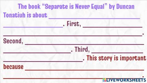 Separate Is Never Equal