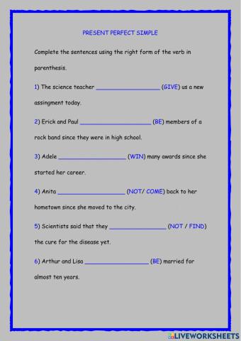 Present perfect simple