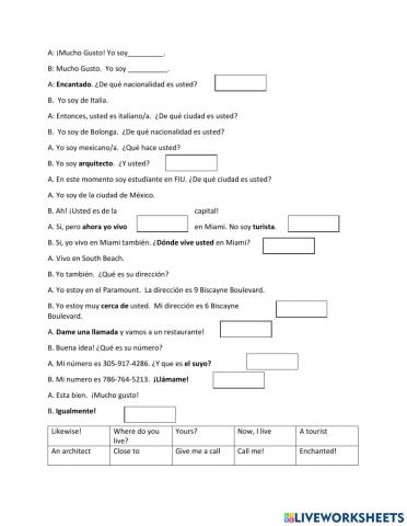 Spanish Introductions