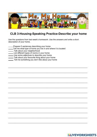 CLB 3 Housing-Describing a Home-Skill Using