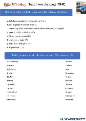 Text vocabulary work