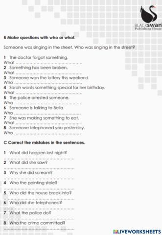 Object and Subject Questions