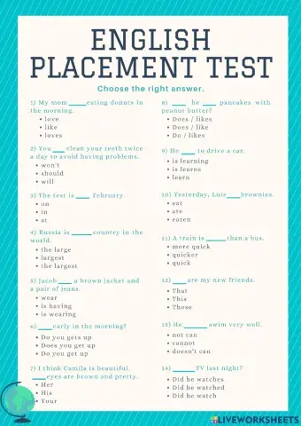 English Level Test A