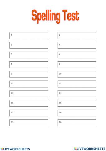 Spelling Test