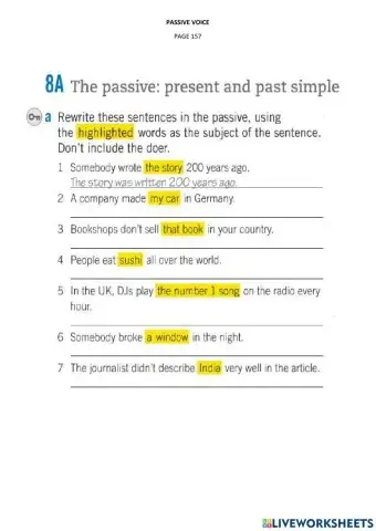 Practice Passive voice
