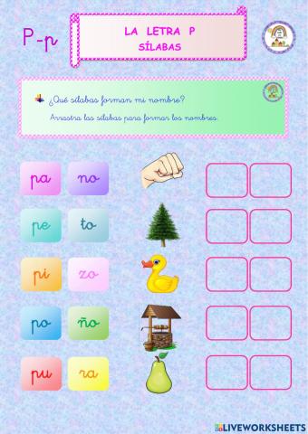Sílabas pa - pe - pi - po - pu