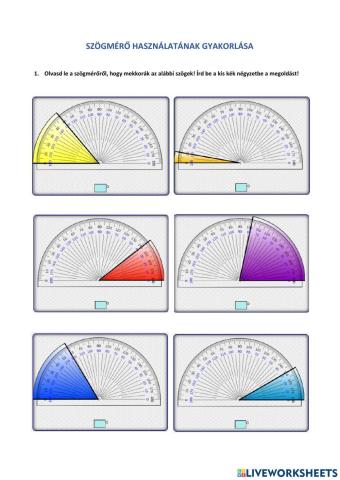 Szögmérés gyakorlása
