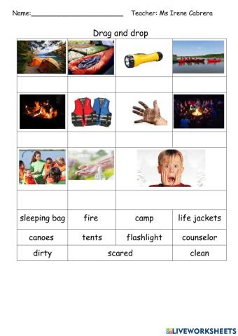 Camp Vocabulary
