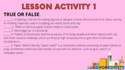 Sculpting and 3d craft