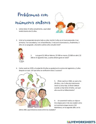 Problemas de números enteros