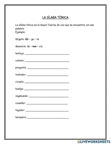 Separación de silabas