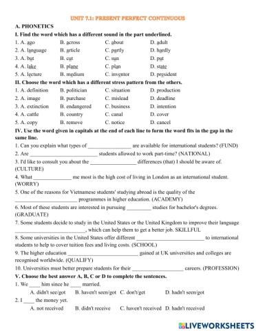 Y11 Unit 7.1 - số 3