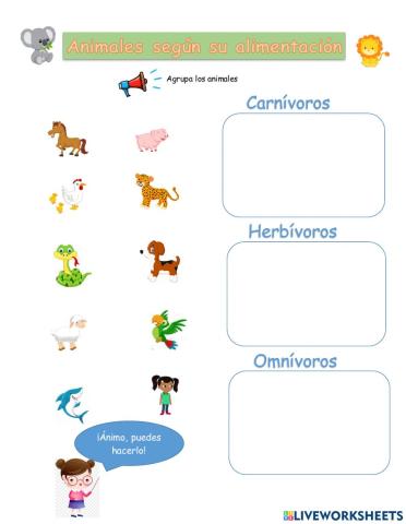 Animales según su alimentación