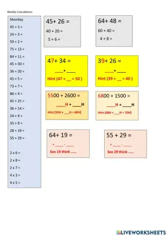 CHILL5 Math Addition Mentals Set 1
