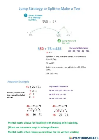 Addition CHILL5 Math Addition Jump Strategy and Partition to Make 10 Set B