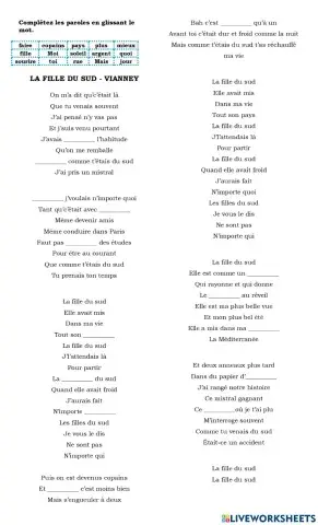 Chanson: La fille du sud