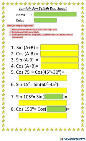 Jumlah dan selisih 2 sudut