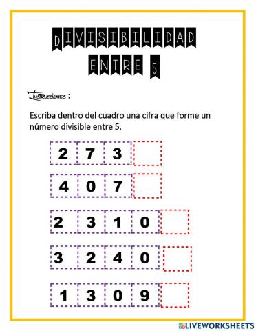 Divisibilidad entre 5