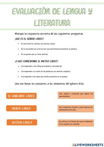 Evaluación Lengua y literatura