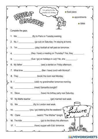 Present Conyinuous for future