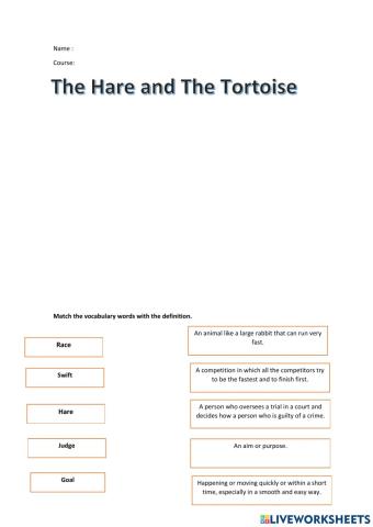 The hare and the tourtoise