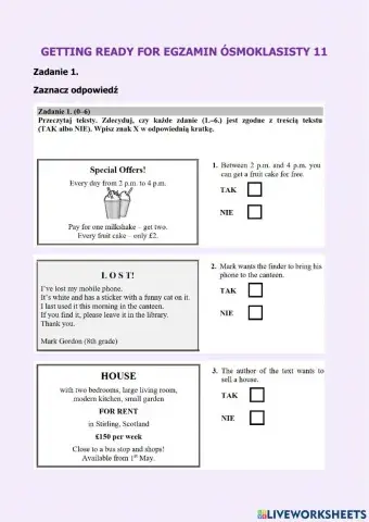 MELA - getting ready for EGZAMIN 11