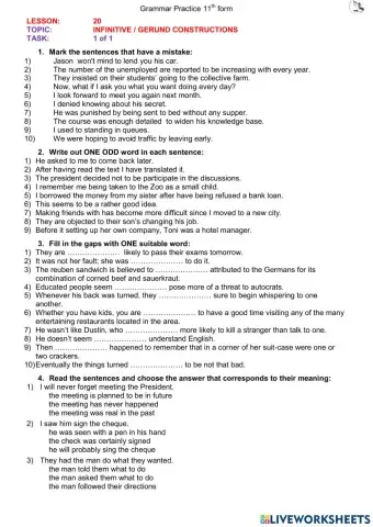 Infinitive or Gerund (11th form L20)