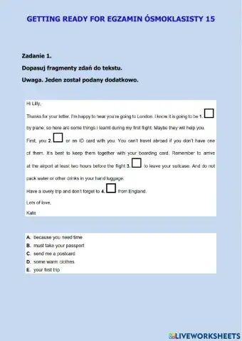 MELA-Getting ready for EGZAMIN 15