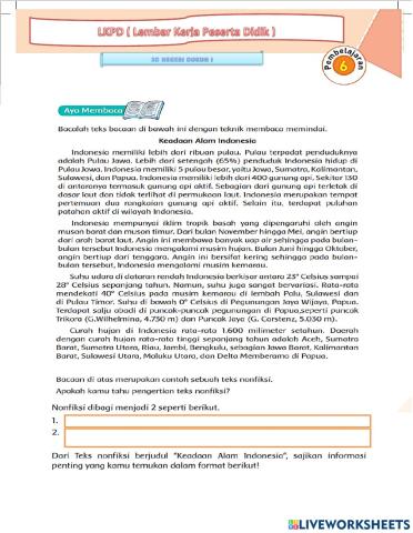 LKPD Tema 8 Subtema 1 Pb. 6 Kelas 6