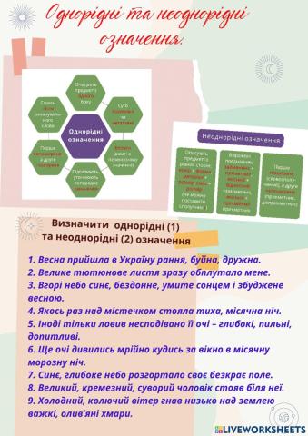 Однорідні та неоднорідні означення