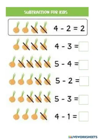 Subtraction within 10 Column