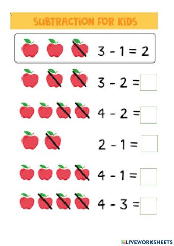 Subtraction within 10 Column