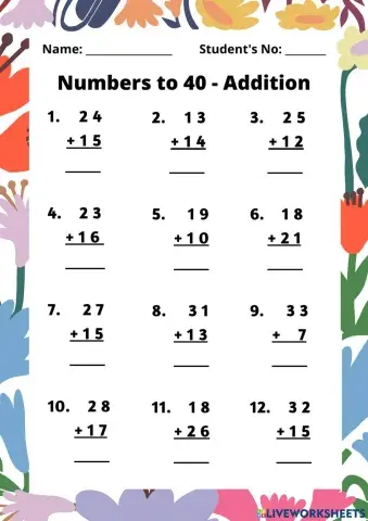 WS 6 - Addition to 40