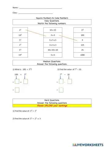 Square & Cube numbers