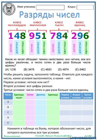 Разряды чисел