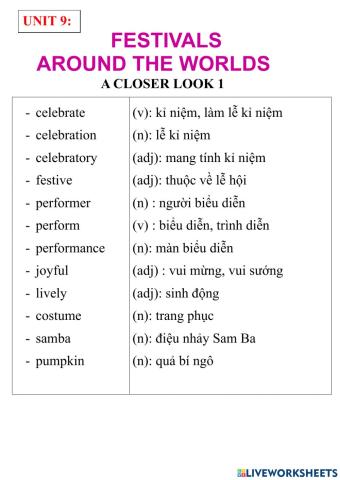 English 7- unit 9- a closer look 1