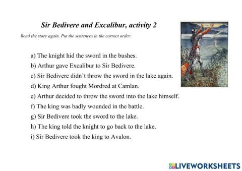 Sir Bedivere and Excalibur 2