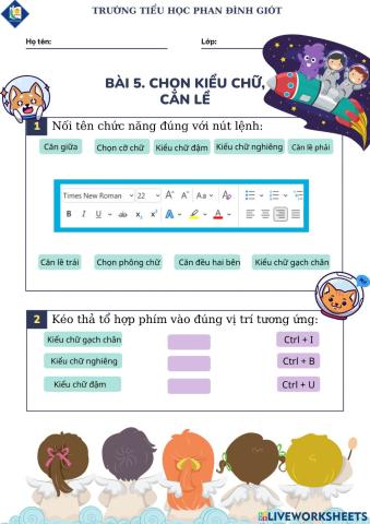 Lớp 3. CĐ 3. Bài 5. Chọn kiểu chữ, căn lề
