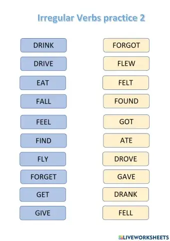 Irregular verbs past