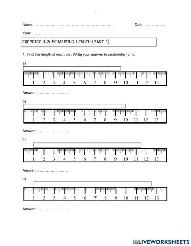 Exercise 1.7 (measuring length part 1)