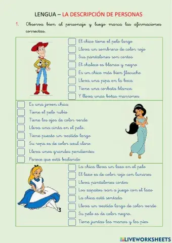 La descripción de peronas