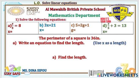 Solving linear equations in 2-steps