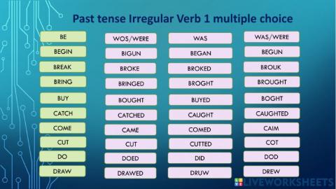 Past tense Irregular verbs 1