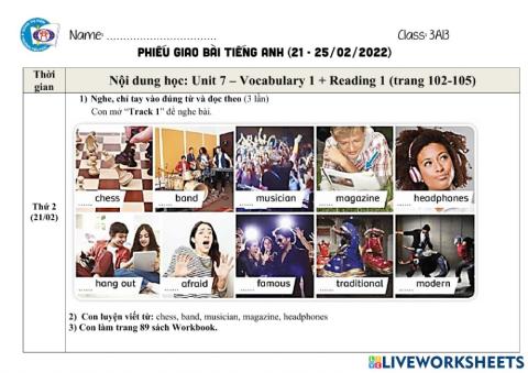 Hướng dẫn học tuần 29