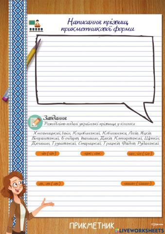 Написання прикметникових прізвищ