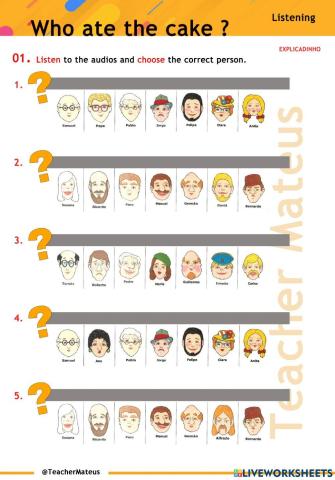 FF 1 - Unit 10 - Who ate the cake ? - Listening