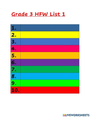 Hfw list 3 test